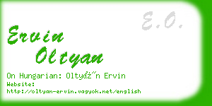 ervin oltyan business card